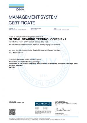 ISO-9001 Global Bearing Technologies S.r.l. [EN]